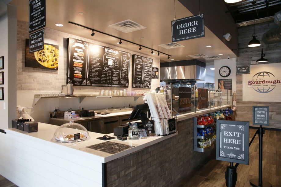 The inviting interior of Chandler Sourdough & Co. showcasing a menu focused on the best sandwiches, soups, and salads