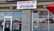 The inviting entrance of Santa Rosa Sourdough & Co. showcasing a menu focused on the best sandwiches, soups, and salads