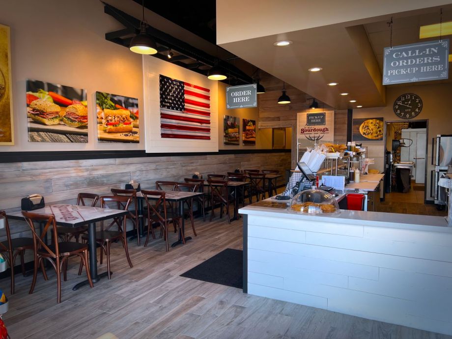 The inviting interior of Avondale Sourdough & Co. showcasing a menu focused on the best sandwiches, soups, and salads